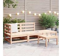 mtlskopl Set di 3 sedie da giardino in legno di pino massiccio, 70 x 70 cm, moderno, resistente alle intemperie, per piccole terrazze, balcone, giardino d'inverno