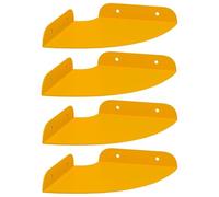 mtlskopl Set di 4 mensole sospese in acciaio, mensole angolari a quarto di cerchio, colore giallo senape opaco, 15 x 15 x 2 cm, per soggiorno, cucina, bagno, mensola sospesa salvaspazio con bordo