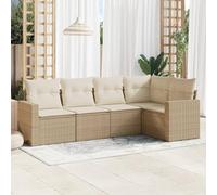 mtlskopl Set di 5 divani da giardino in polyrattan, resistente alle intemperie, 62 x 62 x 69 cm, con seduta e spazio di archiviazione, per giardino, terrazza, balcone