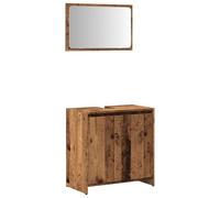 mtlskopl Set di mobili da bagno in legno vecchio 60 x 33 x 60 cm, con specchio, design moderno, robusto e facile da pulire, per piccoli bagni e ospiti