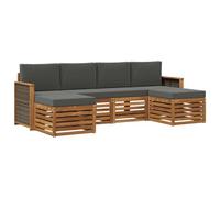 mtlskopl Set di mobili da giardino in legno massello di acacia - Moderno divano per giardino e terrazza - Lounge modulare per esterni con design a doghe, struttura in legno naturale, max. 110 kg per