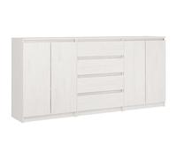 mtlskopl Set di mobili in legno massello bianco, 180 x 36 x 84 cm, 3 pezzi, moderna credenza con cassetti e ante per soggiorno, corridoio, cucina