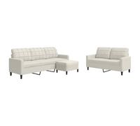 mtlskopl Set di mobili per divano da 3 pezzi, in velluto, imbottito, con 2 posti, 3 posti e sgabello, comodo divano da soggiorno con struttura in metallo, design moderno, 137 x 77 x 80 cm e 197 x 77 x