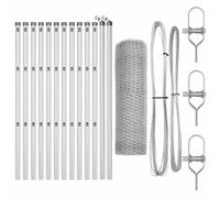 mtlskopl Set di pali per recinzione, argento, 2500 x 50 mm, in acciaio, design moderno, robusto e durevole, per giardino, terrazza, balcone e cortile