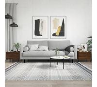 mtlskopl Set tavolino da caffè marrone effetto rovere 50 x 50 x 40 cm in legno con gambe in ferro, design moderno con cassetto per soggiorno, camera da letto, corridoio