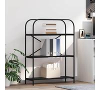 mtlskopl Slim 3 Shelf Black Oak Finish 11 kg 80 x 30 x 109 cm Modern Freestanding Display Stand for Books Decor Living Room Bedroom Office