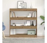 mtlskopl Slim Bookshelf 100 x 30 x 103 cm Artisan Oak Wood-Composite Modern Cube Shelving Unit 3 Animali Living Room Bedroom Office Storage Display