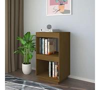 mtlskopl Slim Honey-Brown Bookshelf 40 x 35 x 71 cm Solid Pine Wood, Wall-Anchor Included, Modern Narrow Bookcase for Living Room, Bedroom or Home Office