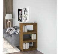mtlskopl Slim Honey Brown Bookshelf 60 x 35 x 103 cm Solid Pine Wood Freestanding Corner Shelf for Living Room Bedroom Office