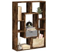 mtlskopl Slim Modern Bookcase per affumicatura 63 x 20 x 90 cm Lightweight Yet Sturdy Wood Composite Shelf 7 scomparti 60 kg Load Versatile Room Divider for Living Room Bedroom Office
