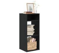 mtlskopl Small Black Bookcase 34 x 31 x 80 cm Engineered Wood Modern Narrow Bookshelf for Living Room Office Bedroom Corner Storage Organizer
