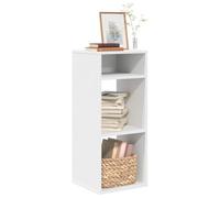 mtlskopl Small White Bookshelf 34 x 31 x 80 cm Engineered Wood Narrow Bookcase Modern Minimalist for Living Room Bedroom Kitchen Office and Corridor
