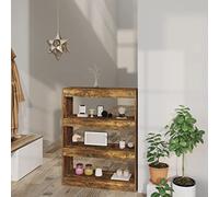 mtlskopl Smoked Oak Bookcase 80 x 30 x 103 cm Modern Wood Shelf Room Divider Multifunzionale Storage for Living Room Bedroom Office Study