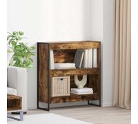 mtlskopl Smoked Oak Bookcase 80 x 30 x 86,5 cm Industrial Bookshelf with Steel Frame Modern Ladder Shelf for Living Room Bedroom Office