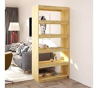 mtlskopl Solid Pine Wood Tall Narrow 80 x 35 x 167 cm Bookshelf Room Divider Modern Slender Storage Shelving for Living Room Corridor Bedroom