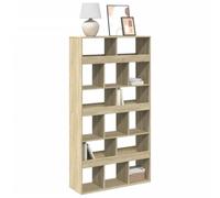 mtlskopl Sonoma Oak 100 x 33 x 187,5 cm Tall Bookcase with 15 Cubbies Modern Robusto Wood Panel Shelf for Living Room Bedroom Office