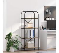 mtlskopl Sonoma Oak 60 x 30 x 146 cm Modern Shelf Unit, Woodlook Composite Bookcase with 4 Tiers, Freestanding Tall Display Stand for Living Room Bedroom and Home Office