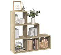 mtlskopl Sonoma Oak Bookshelf 3 ripiani 99 x 29 x 99 cm Freestanding Cube Storage Organizer Modular Bookcase Room Divider for Living Room Office Bedroom