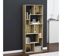 mtlskopl Sonoma Oak Wood Bookshelf Slim Tall Bookshelf with Adjustable Layout Versatile Storage Shelf for Living Room Home Office Bedroom