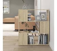 mtlskopl Sonoma Oak Wood Shelf Room Divider a 3 strati, 80 x 24 x 94 cm, moderno, robusto e durevole, per Living Room Kitchen Home Office