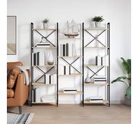 mtlskopl Sonoma Quercia Industriale Bookshelf 156 × 25 × 167 cm legno & acciaio, moderna libreria per soggiorno, ufficio, camera da letto, corridoio