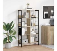 mtlskopl Sonoma Rovere Libreria 82 x 32 x 144,5 cm, materiale in legno e struttura in metallo, design moderno, 8 scomparti, robusto scaffale per Living Room Office Gaming Shelf