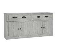 mtlskopl Sonoma - Set di 2 credenze grigie 70 x 35,5 x 67,5 cm, in robusto materiale di legno, moderno per soggiorno, cassettiera, con spazio di archiviazione, adatto anche come buffet per cucina