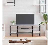 mtlskopl Sonoma - Tavola bassa per TV, colore: grigio, 121 x 35 x 45 cm, in legno e ferro con ripiani per soggiorno, gioco e camera da letto