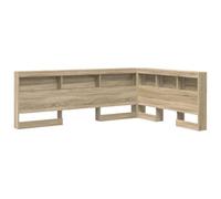 mtlskopl Sonoma - Testata in legno di quercia 150 cm, con ripiani e stazione di ricarica, design minimalista e moderno, resistente, per camera da letto