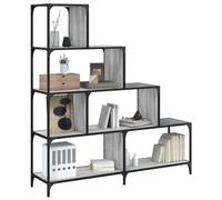 mtlskopl Sonoma Wood-Metal - Libreria a 4 livelli, colore: grigio, 139 x 33,5 x 149 cm