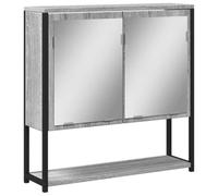 mtlskopl Specchio da bagno grigio Sonoma 60 x 16 x 60 cm in legno con montaggio a parete, design moderno e robusto spazio per piccoli bagni e WC degli ospiti