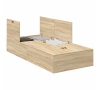 mtlskopl Struttura per letto, 80 x 200 cm, in legno di rovere Sonoma, moderna, sottile, con cassapanca per camera da letto, camera degli ospiti, camera dei ragazzi