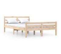 mtlskopl Struttura per letto in legno di pino, 140 x 200 cm, design moderno, con rete a doghe e testiera, letto matrimoniale in legno robusto, per camera da letto, non trattato, naturale