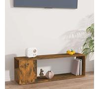 mtlskopl Supporto per TV Smoked Oak 100 x 24 x 32 cm Engineered Wood Media Console with 2 Shelves Modern Compact Cabinet for Living Room Bedroom Corridor
