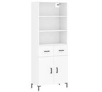 mtlskopl Tavola alta bianca 69,5 x 34 x 180 cm in legno e piedini in metallo, moderna credenza con molto spazio e due corpi per proteggere dalle inclinazioni per soggiorno, corridoio e cucina