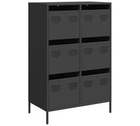 mtlskopl Tavola alta nera 68 x 39 x 101,5 cm in acciaio freddo con 6 cassetti, design moderno e robusta costruzione per soggiorno, ufficio, corridoio