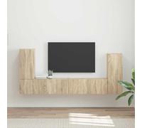 mtlskopl Tavola bassa per TV, in rovere Sonoma, 98 x 31 x 29,5 cm, con porte USB integrate, design moderno, robusta, per soggiorno, casa, ufficio, ufficio