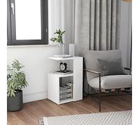 mtlskopl Tavolino bianco, 36 x 30 x 56 cm, in legno, moderno, con supporto a parete, piccolo tavolino da caffè per soggiorno, camera da letto, corridoio