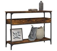 mtlskopl Tavolo consolle 100 x 29 x 75 cm, in legno e metallo, piccolo tavolino dal design moderno con telaio in metallo, gambe regolabili per corridoio, soggiorno, camera da letto