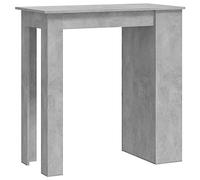 mtlskopl Tavolo da bar con ripiano, grigio cemento, moderno per cucina e sala da pranzo, tavolo da bistrot in legno, pratico tavolo da cucina, 102 x 50 x 103,5 cm
