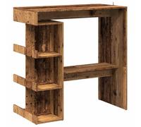 mtlskopl Tavolo da bar con ripiano, moderno tavolino da bistrot con 3 ripiani, robusto banco da cucina con poggiapiedi, 100 x 48 x 101,5 cm