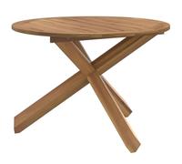 mtlskopl Tavolo da giardino in teak, diametro 109 cm, con design a doghe in legno massiccio, per balcone, terrazza e lounge, robusto e resistente alle intemperie, facile da montare per esterni e