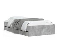 mtlskopl Telaio letto 90 x 190 cm, grigio cemento con 6 cassetti, moderno materiale in legno singolo, spazio di archiviazione rialzato, facile da pulire, per camera dei ragazzi, camera degli ospiti