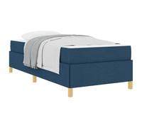 mtlskopl Telaio letto con materasso 90 x 200 cm, tessuto blu, materiale in legno, design moderno, robusto e salvaspazio, per camera da letto, camera dei ragazzi, camera degli ospiti