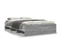 mtlskopl Telaio letto grigio Sonoma 120 x 190 cm in legno telaio letto con rete a doghe e spazio di archiviazione, moderno letto per ragazzi per camera da letto, camera degli ospiti e piccoli spazi