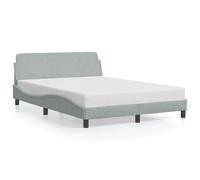 mtlskopl Telaio per letto, 120 x 200 cm, in velluto grigio chiaro, letto imbottito Dover, con testiera e rete a doghe, design moderno con forma ondulata per camera da letto, letto per gli ospiti