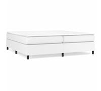 mtlskopl Telaio per letto a molle, bianco, 200 x 200 cm, in ecopelle, moderno letto imbottito con doghe in compensato per un sonno riposante, robusto e salvaspazio, per camera da letto, camera degli