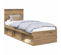 mtlskopl Telaio per letto artigianale in rovere, 78 x 200 x 90 cm, letto singolo con rete a doghe e testiera in legno di pino, moderno, per adolescenti e adulti
