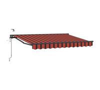 mtlskopl Tenda da sole elettrica con braccio articolato, 3,5 x 2 m, con telecomando e manovella, tenda retrattile in poliestere e alluminio, per terrazza e balcone, antracite