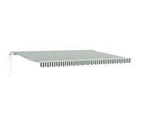 mtlskopl Tenda da sole elettrica estensibile, 450 x 350 cm, colore verde e bianco, per balcone, terrazza, giardino, design moderno, robusto telaio in acciaio e alluminio, telecomando e manovella
